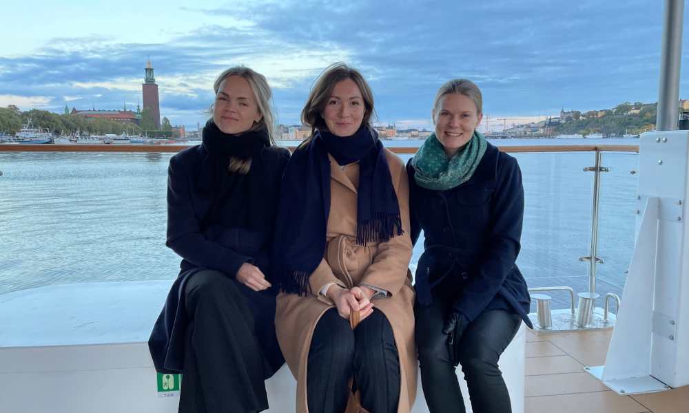 Onboard Zeam. 
From left: Ellen Grieg Andersen, Victoria Lidén and Sunniva Bratt Slette 
Photo: Nader Hakimi Fard